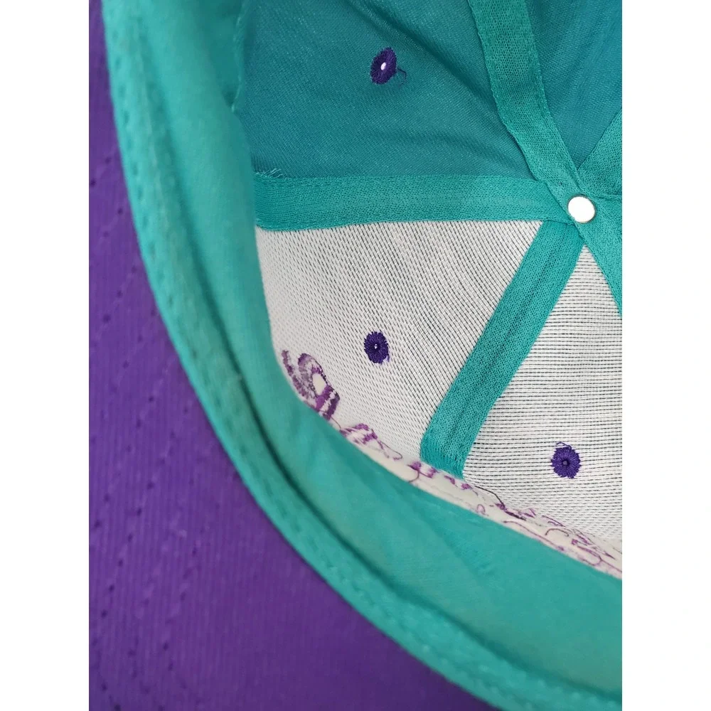 Vintage KC Wesmar Racing Engines Snapback Hat Teal Purple Two Tone Cap Mens OSFA